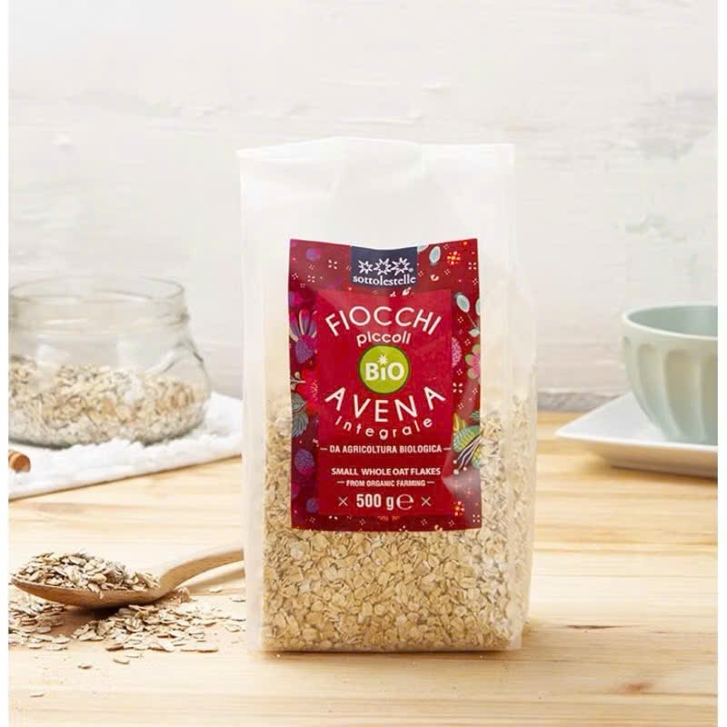 Yến Mạch Hữu Cơ Sottolestelle Ý 500g. Cho Bé Ăn Dặm, Người Tiểu Đường, Eatclean