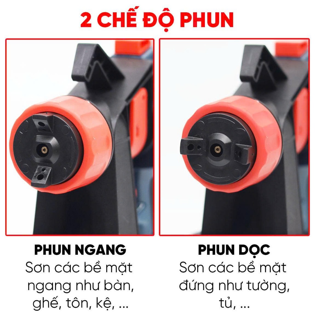 Máy phun sơn dùng pin BS BOSSUN BS-SP1000X, Công suất 450w Lưu lượng 600ml/p - Dung tích 1000ml