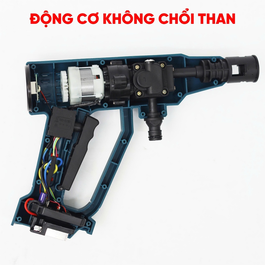 Máy rửa xe pin BS BOSSUN BS-PW2136BL, Áp lực 24bar 9L/P, Động cơ không chổi than - Màn Led hiển thị
