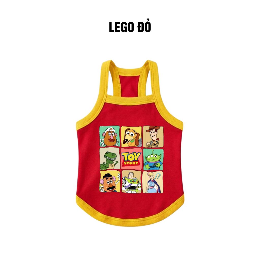 Áo cho cho mèo 2-9kg mùa hè, áo hai dây cho chó mèo in hình hoạt hình Toy Story thoáng mát vải cao cấp