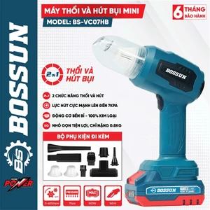 Máy hút thổi bụi mini BS BOSSUN BS-VC07HB, Vừa hút vừa Thổi - Lực hút mạnh 7KPA - Tặng 3 lõi lọc