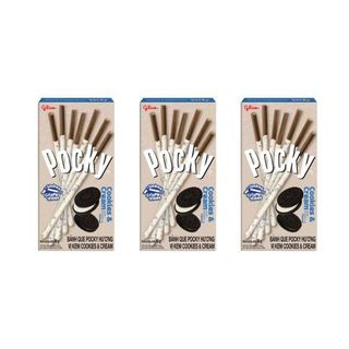 Combo 3 Hộp Bánh Que Glico Pocky Phủ Kem Vị Cookies & Cream Hộp 40G