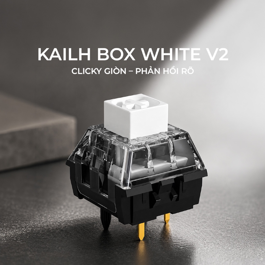 Switch Kailh BOX V2 Red / White / Brown | Linear Clicky Tactile | 5-pin | Lò Xo Dài | POM Stem | BigBuy360 - bigbuy360.vn