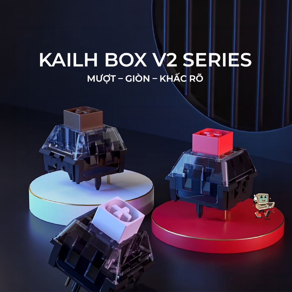 Switch Kailh BOX V2 Red / White / Brown | Linear Clicky Tactile | 5-pin | Lò Xo Dài | POM Stem | BigBuy360 - bigbuy360.vn
