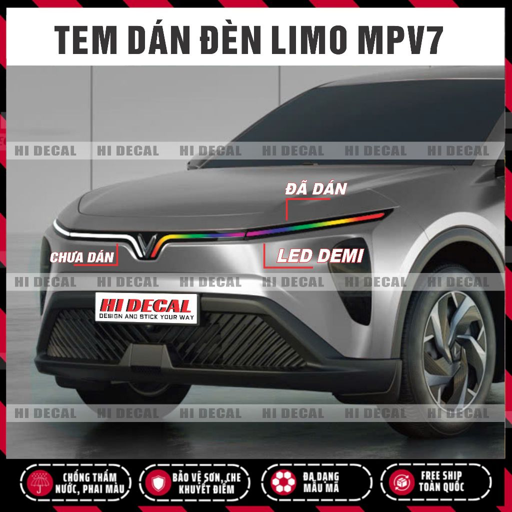 Tem Dán Hướng Dẫn Mở Cửa Xe Limo Green - MPV7 - Decal dán Open Mở Cửa chuẩn from Limo - tem bền màu dễ dán - Hi Decal