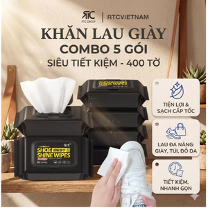 Khăn ướt lau giày Shoe Shine Wipes sạch nhanh, tiện lợi, đa năng, lau túi sách, bếp nấu