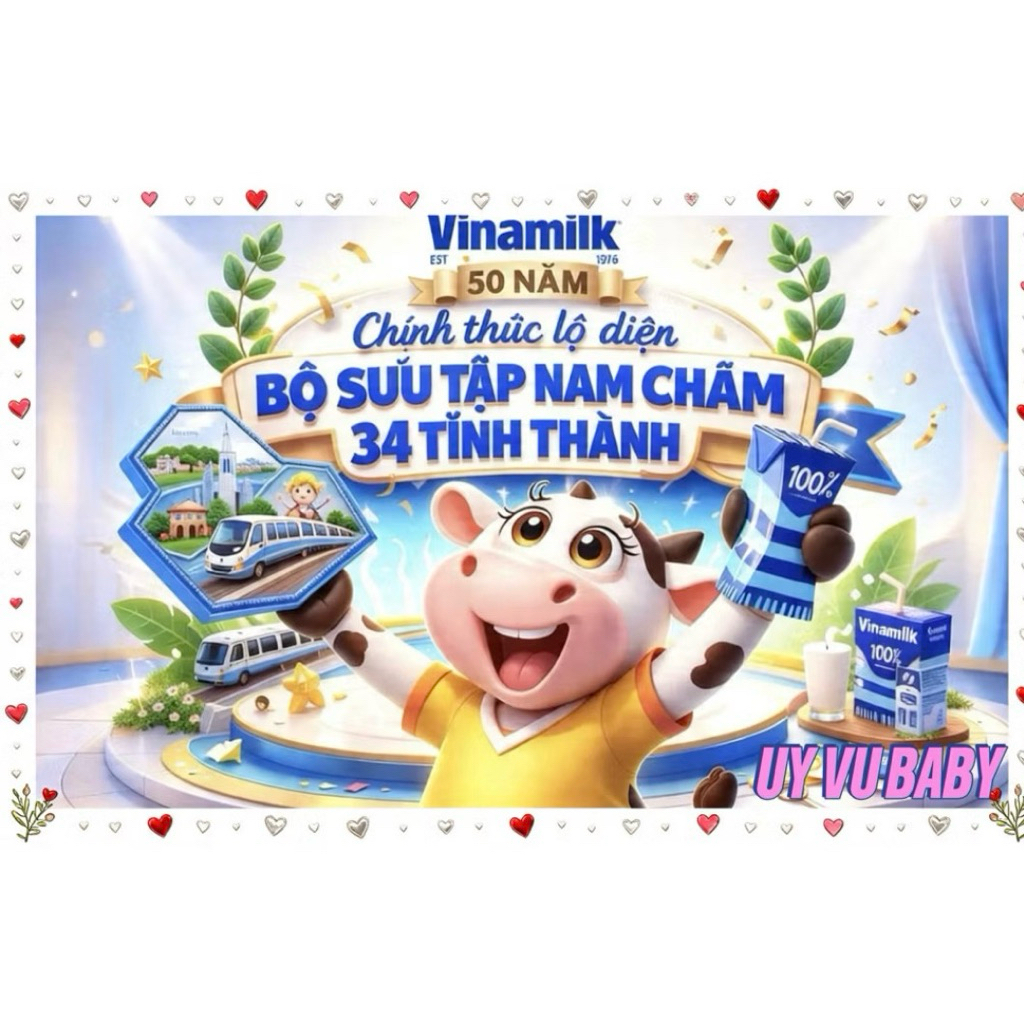 (Full bộ 36 Mảnh) Nam Châm Vinamilk 34 tỉnh thành ( Hít Tủ Lạnh ) Quà Tặng Vinamilk