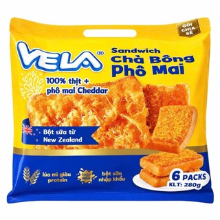 Bánh sandwich chà bông phô mai Vela gói 282g