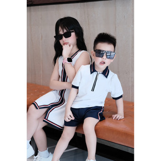 SUJO KIDS-SẴN-Bộ quần áo đôi bé trai bé gái-set quần áo bé trai-váy bé gái/mã A002