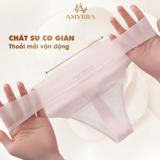Quần Lọt Khe Su Lạnh Tàng Hình Không Lộ Viền, Quần Chip Nữ Cạp Vừa Đáy Dán Kháng Khuẩn AMYBRA L617