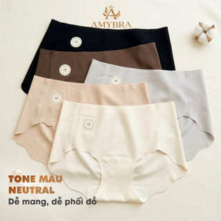 Combo Quần Lót Đúc Su Đáy Dán Kháng Khuẩn, Quần Chip Viền Lượn Sóng Ôm Mông AMYBRA L074