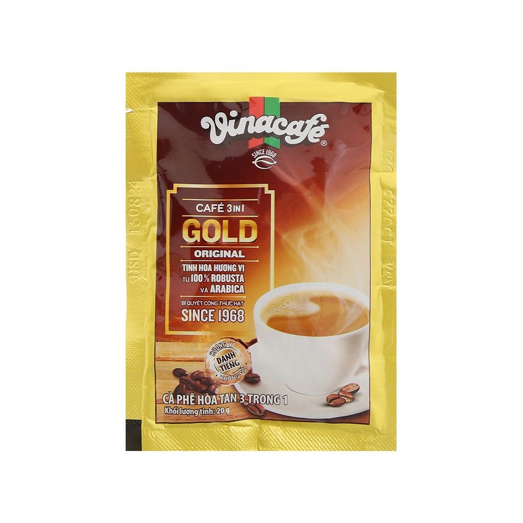 Cà Phê Hòa Tan Vinacafé Gold Original 3in1(Bịch 24 gói x 20g)-Hương Vị Nguyên Bản Thơm Ngon Đậm Đà