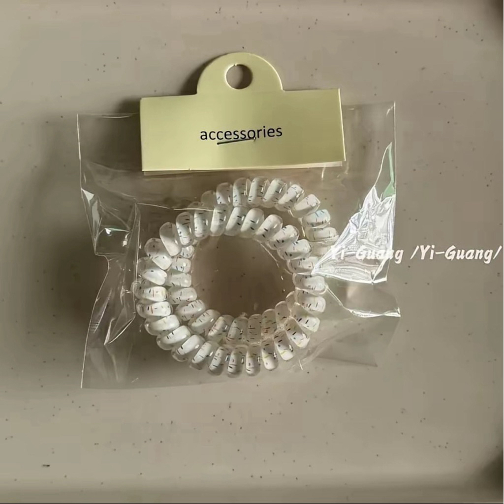 Bộ 2 dây cột/buộc tóc lò xo co dãn nhiều màu sắc dễ thương cho nữ (lưu ý ở phần mô tả)