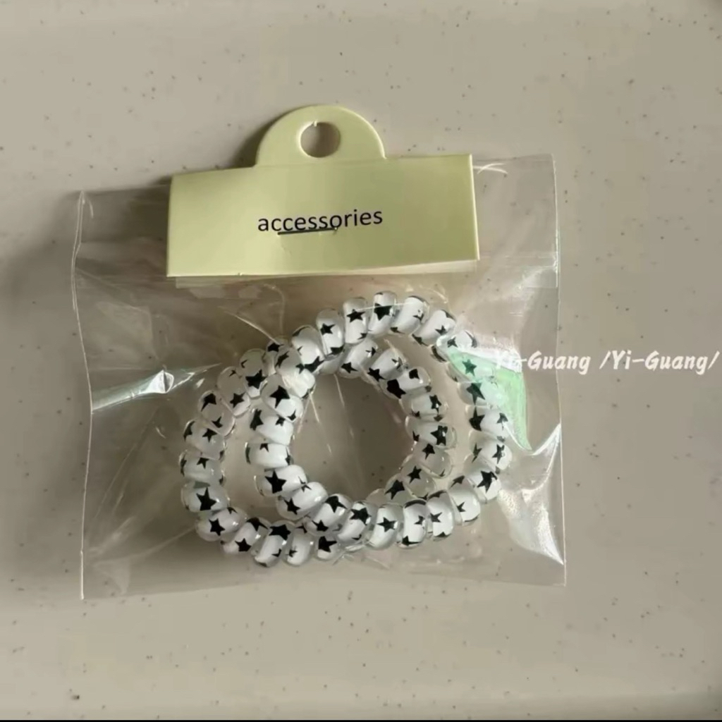 Bộ 2 dây cột/buộc tóc lò xo co dãn nhiều màu sắc dễ thương cho nữ (lưu ý ở phần mô tả)