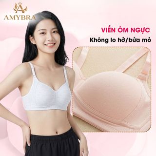 Áo Ngực Nữ Không Gọng Đệm Mút Mỏng – Áo Lót Cotton Mềm Mại Thoáng Mát Co Giãn Êm Ái AMYBRA A838