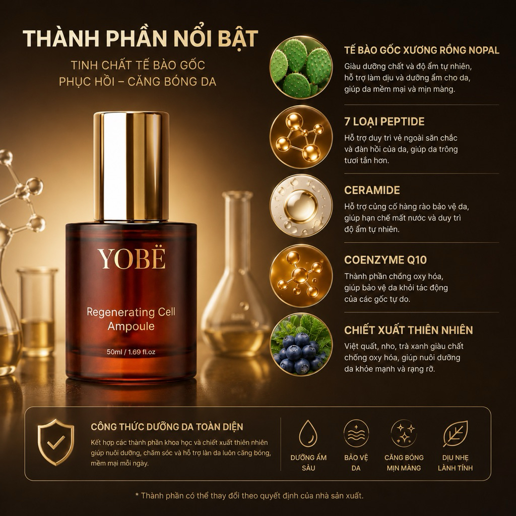 Tinh Chất Tế Bào Gốc Yobe - Phục Hồi Căn Bóng Da [Phiên Bản Mới]