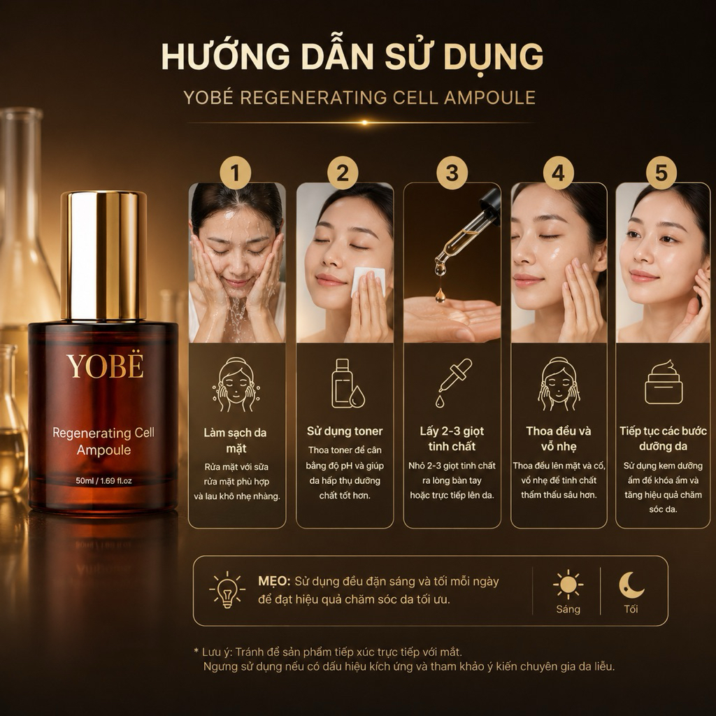 Tinh Chất Tế Bào Gốc Yobe - Phục Hồi Căn Bóng Da [Phiên Bản Mới]
