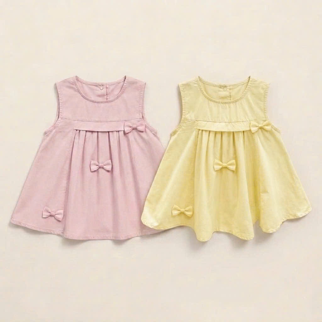 VÁY ĐẦM THỜI TRANG CHO BÉ GÁI CHẤT THÔ HÀN PHỐI NƠ XINH XẮN CHO BÉ GÁI TỪ 9-30KG