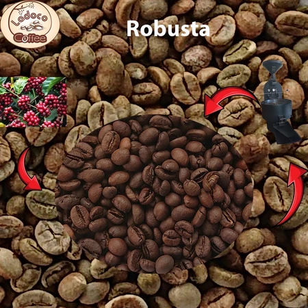 Cà phê rang nguyên hạt Ladoco nguyên chất từ hạt Robusta