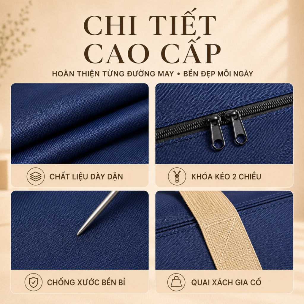 Túi Đựng Chăn Màn Cỡ Lớn Chống Bụi Chống Ẩm, Túi Đựng Quần Áo Chuyển Nhà Có Quai Xách Chắc Chắn Tiện Lợi Chịu Lực Cao