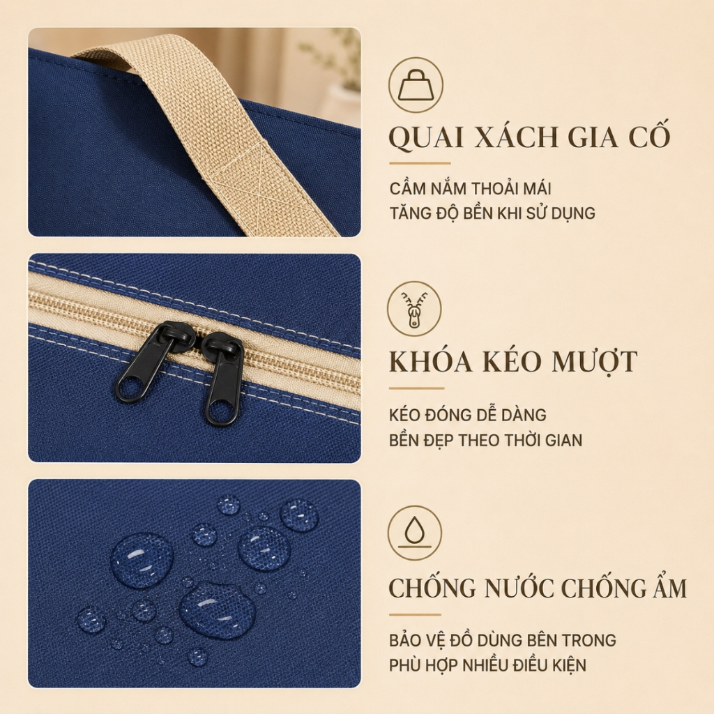 Túi Đựng Chăn Màn Cỡ Lớn Chống Bụi Chống Ẩm, Túi Đựng Quần Áo Chuyển Nhà Có Quai Xách Chắc Chắn Tiện Lợi Chịu Lực Cao