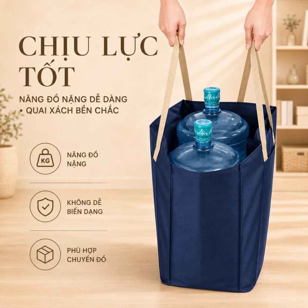 Túi Đựng Chăn Màn Cỡ Lớn Chống Bụi Chống Ẩm, Túi Đựng Quần Áo Chuyển Nhà Có Quai Xách Chắc Chắn Tiện Lợi Chịu Lực Cao