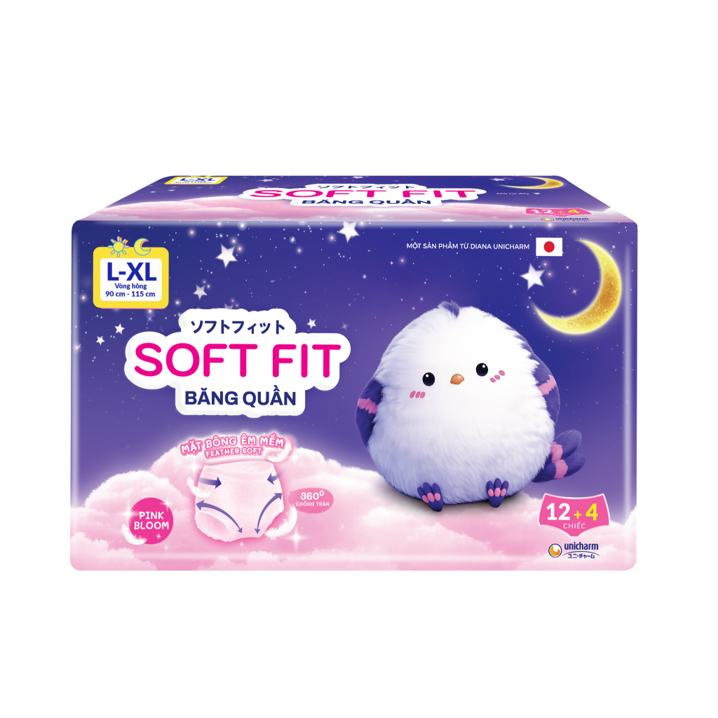 [COMBO 3 TẶNG 1] Băng vệ sinh dạng quần Diana Soft Fit 12 miếng tặng thêm 4, siêu mỏng, chống tràn