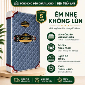 Đệm bông ép Tuấn anh Modern chần foam gấp 2 lõi bông xanh nano kháng khuẩn nâng đỡ xương tối ưu