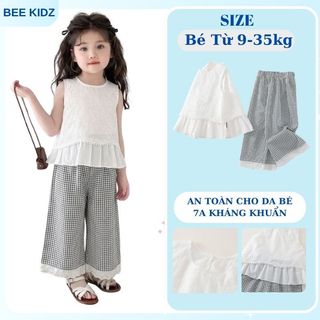 Set Bộ Bé Gái,Đồ Bộ Bé Gái Phong Cách Tiểu Thư Phối Ren Mặc Hàng Ngày Cho Bé Chất Liệu Mềm Mại