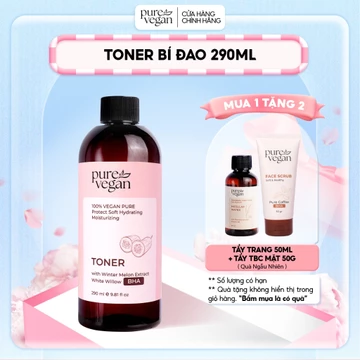 Nước Cân Bằng Toner Bí Đao Pure Vegan Giúp Cấp Ẩm Làm Mềm Da Cân Bằng Độ pH (290ml) - Phù Hợp Da Dầu