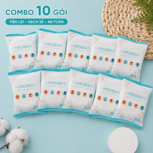 Combo 10 Khăn Tắm Nén Size 70*140cm - Khăn Tắm Gấp Dùng 1 Lần Nhỏ Gọn Tiện Lợi Khi Mang Đi Du Lịch.