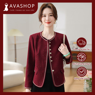 Áo Khoác Dạ Mùa Xuân Trung Niên Phong Cách Retro Sang Trọng AD65
