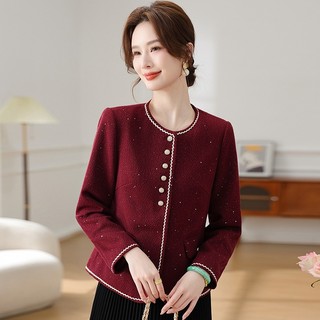 Áo Khoác Dạ Mùa Xuân Trung Niên Phong Cách Retro Sang Trọng AD65