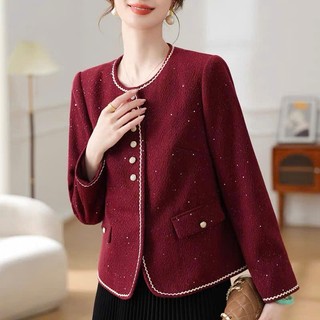 Áo Khoác Dạ Mùa Xuân Trung Niên Phong Cách Retro Sang Trọng AD65