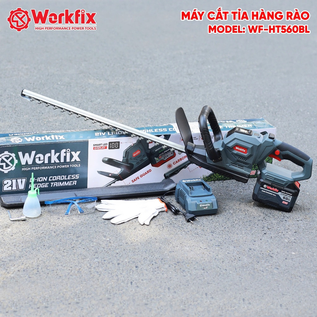 [KÈM PHỤ KIỆN] Máy Cắt Tỉa Hàng Rào, Cây Cảnh Workfix WF-HT560BL Lõi Đồng 100% - Công Suất 600W