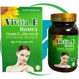 Combo 2 Hộp Vivita.E Rostex Xanh Lá Chai 50 Viên - Rostex - Vinaphar - Vitamin Phục Hồi