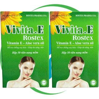 Combo 2 Hộp Vivita.E Rostex Xanh Lá Chai 50 Viên - Rostex - Vinaphar - Vitamin Phục Hồi