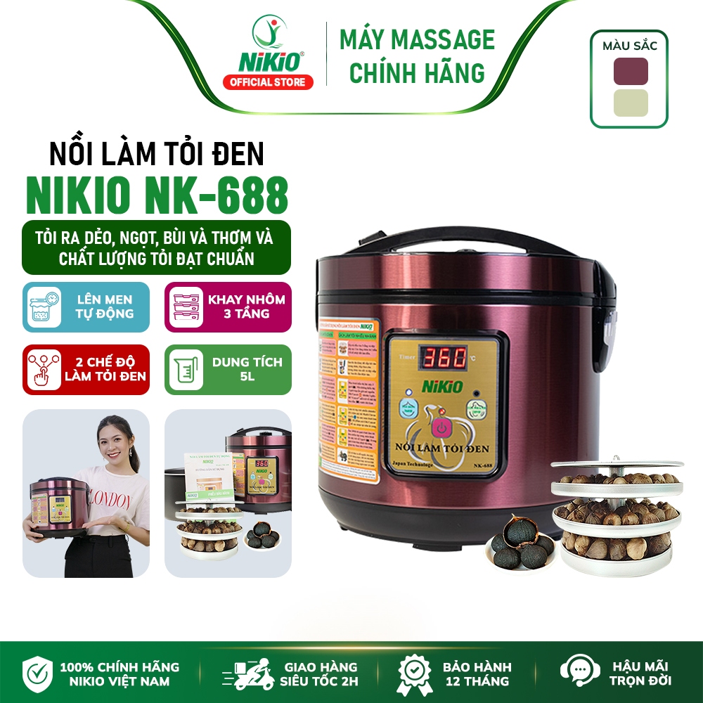 Nồi Ủ Tỏi Đen Gia Đình Nikio NK-688 Nhật Bản - Máy Làm Tỏi Đen Hàng Chính Hãng Cao Cấp