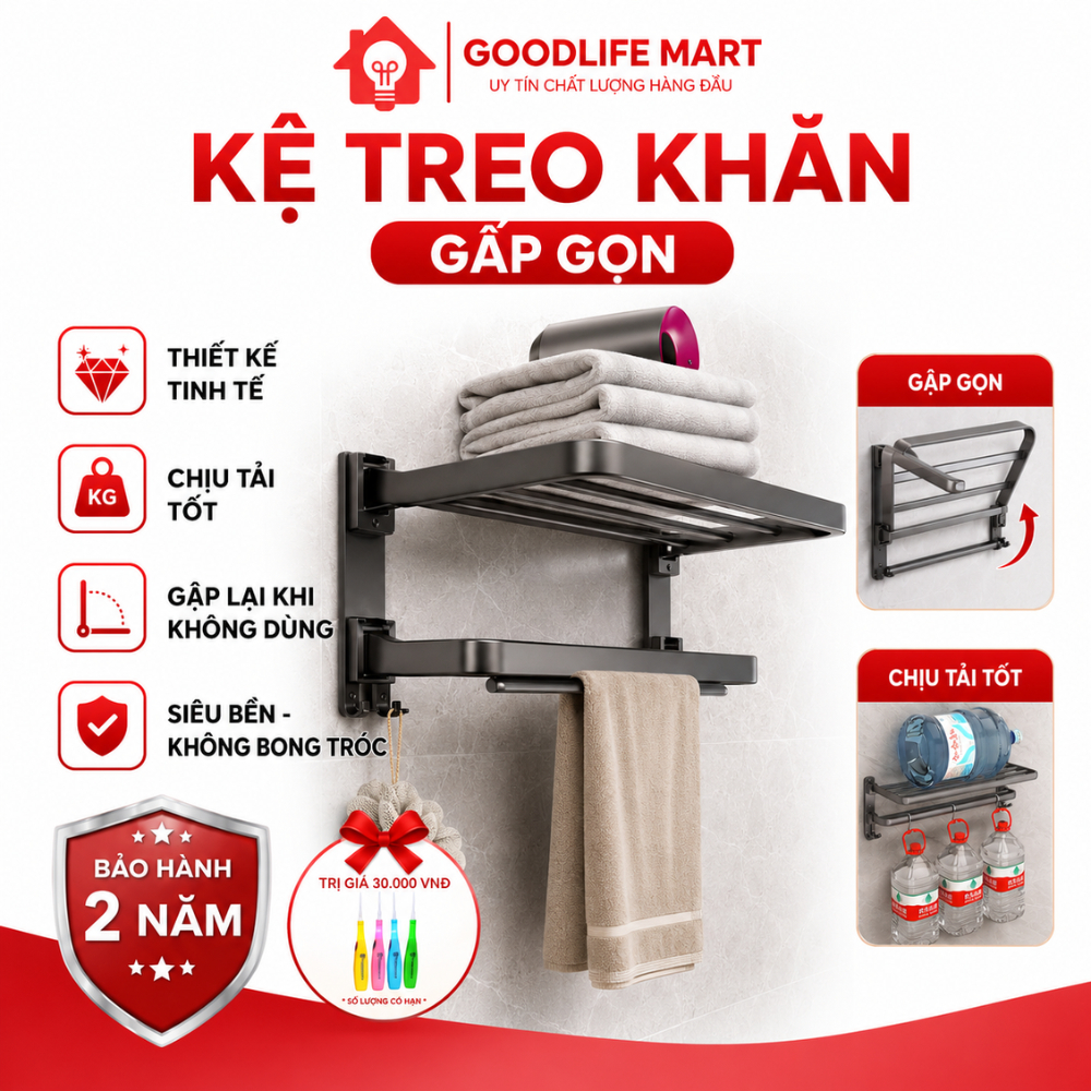 Giá kệ để khăn, để đồ nhà tắm đa dạng mẫu mã kích thước và màu sắc chất liệu nhôm hàng không cao cấp