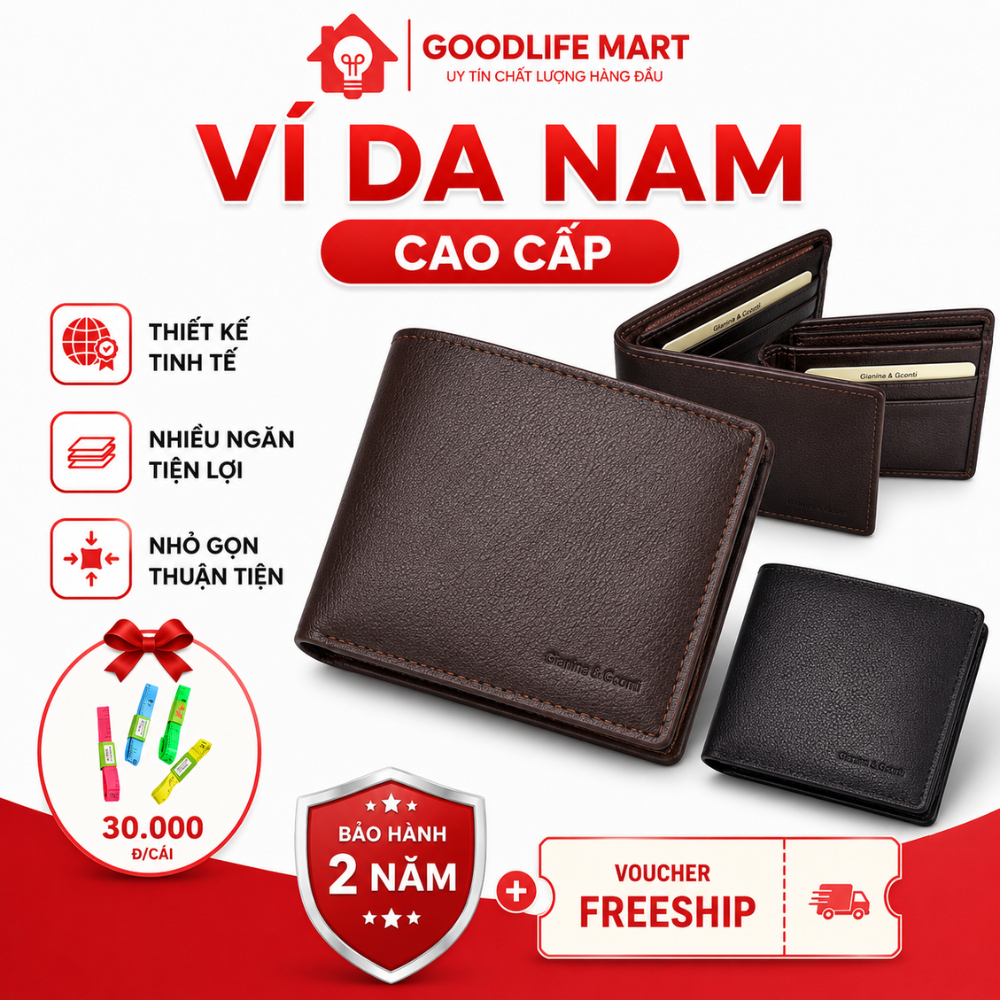Ví nam giá trẻ, chất liệu nhựa PVC cao cấp, sang trọng lịch lãm nhỏ gọn vừa túi quần