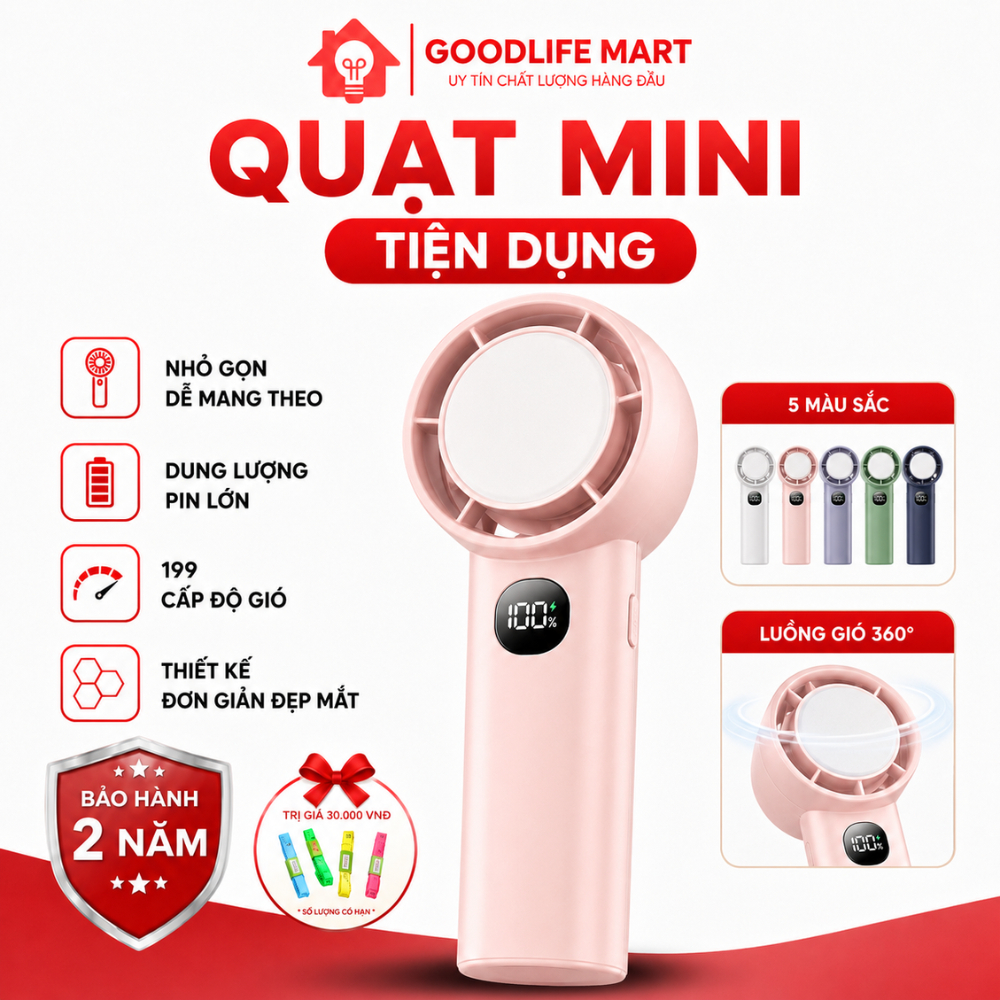 Tốc độ cao ​​100 tốc độ ​​Quạt, Quạt Mini phong cách mới nhất, có đèn, Quạt cầm tay sạc pin