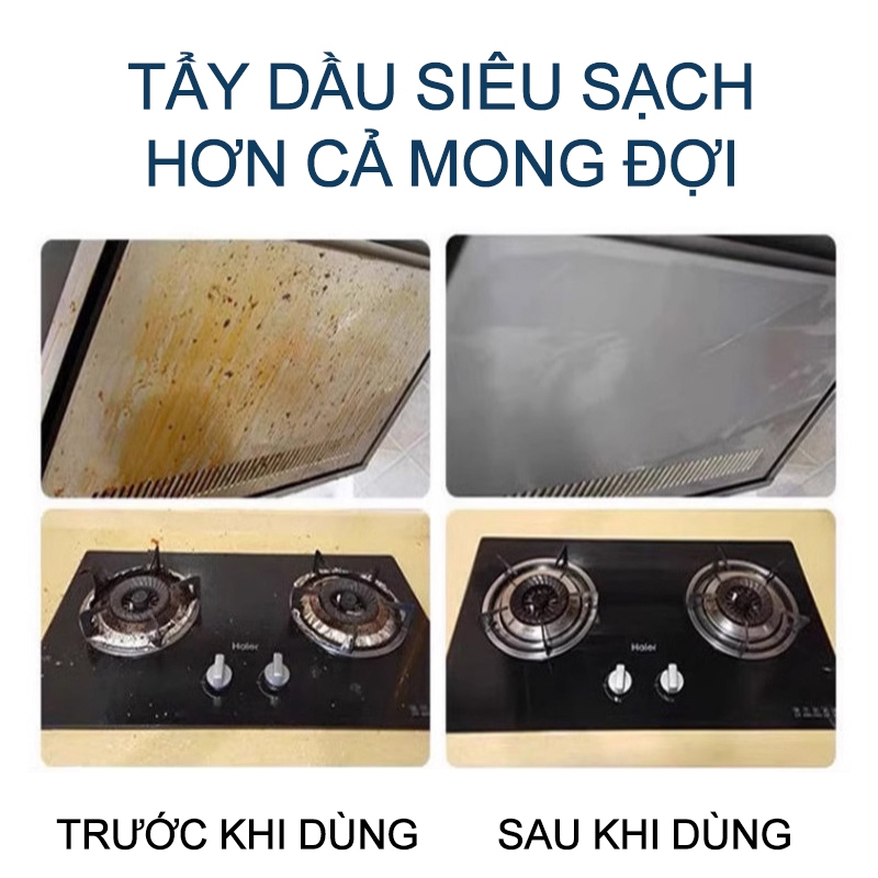 Dung dịch tẩy dầu mỡ, Tẩy Dầu Mỡ Nhà Bếp, Bếp Gas, Bếp Từ, Xoong Nồi, Tường Bếp, Sáng bóng như mới