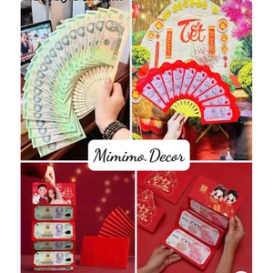 Quạt tiền nhiều ngăn tặng cưới, Lì xì cưới nhiều ngăn tặng tiền vui nhộn các dịp cưới kỉ niệm lễTết ý nghĩa