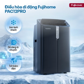 Điều hòa di động Fujihome PAC12PRO INVERTER tiết kiệm điện, làm lạnh nhanh, Phù hợp đặc thù điều hòa di động