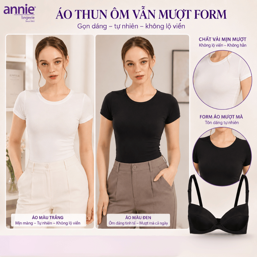 annie Áo Ngực Gọng Mềm Êm Ái Chất Liệu Valize Cao Cấp Mềm Mại Đệm Mỏng 0.5cm Thiết Kế Tinh Tế Dễ Phối Đồ BRA3013b