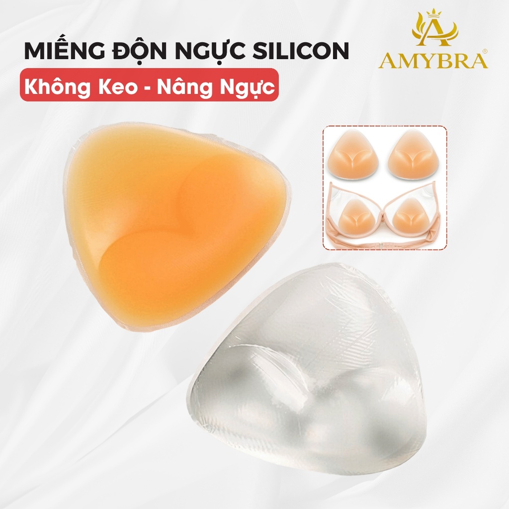Miếng Độn Ngực Silicon Không Keo Dán, Miếng Đệm Áo Lót Dày 2cm Tự Tin Diện Bikini AMYBRA D352