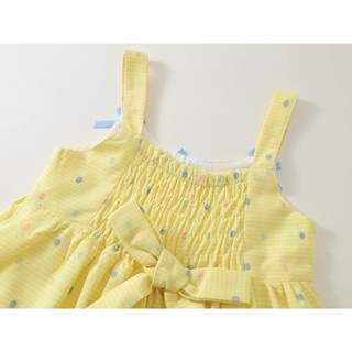 Váy 2 Dây Bé Gái, Váy 2 Dây Bé Gái Chất Liệu Cotton Mềm Mại Phối Nơ Xinh Xắn Nổi Bật
