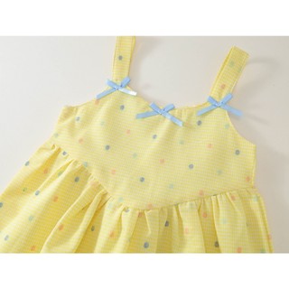 Váy 2 Dây Bé Gái, Váy 2 Dây Bé Gái Chất Liệu Cotton Mềm Mại Phối Nơ Xinh Xắn Nổi Bật
