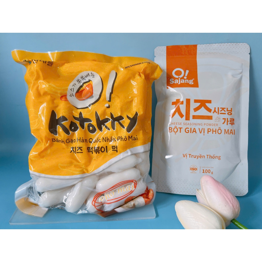 KoTokky nhân phô mai lắc phô mai ( 500g Tok nhân Phô mai+Bột Phô mai cao cấp Osajang 100g)
