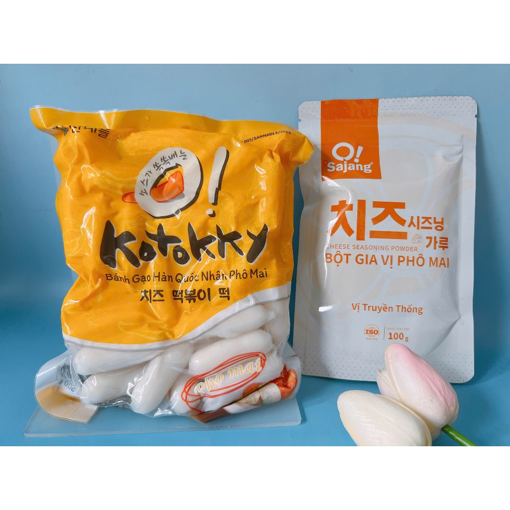 KoTokky nhân phô mai lắc phô mai ( 500g Tok nhân Phô mai+Bột Phô mai cao cấp Osajang 100g)